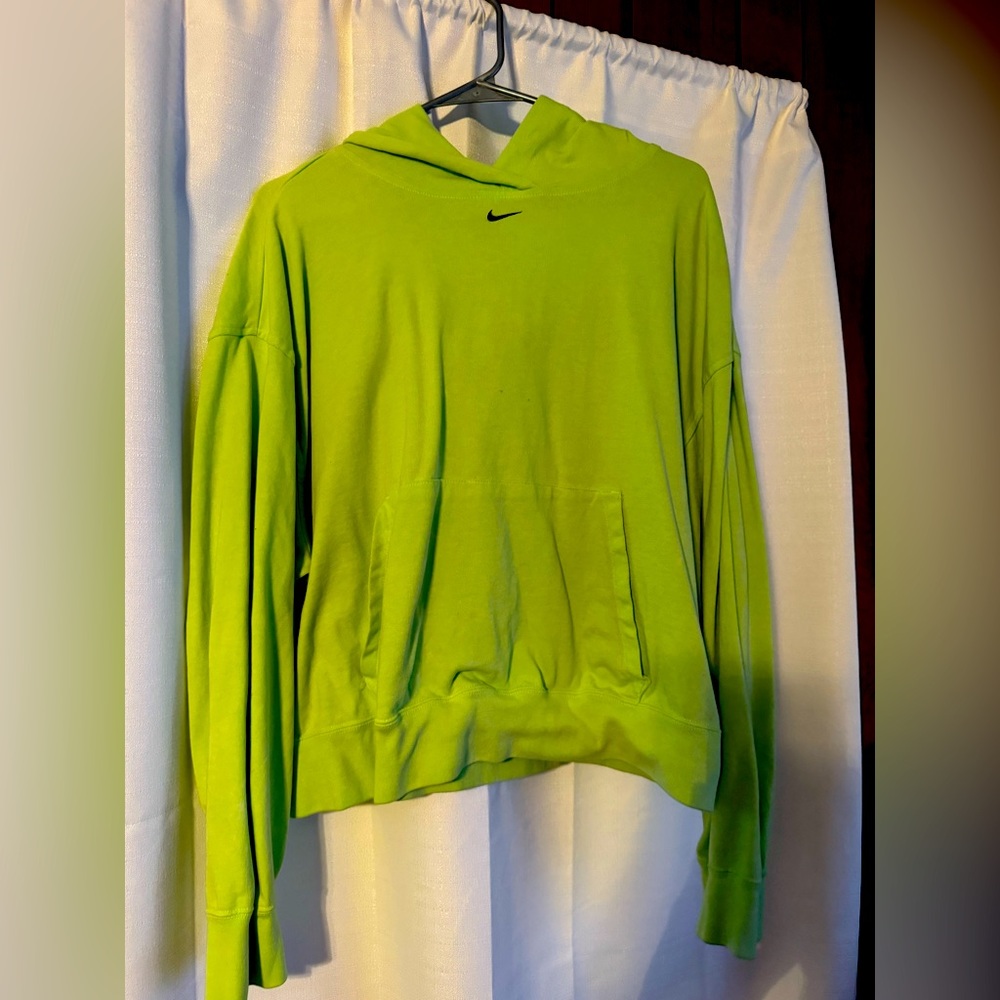 Lime green Nike cropped hoodie